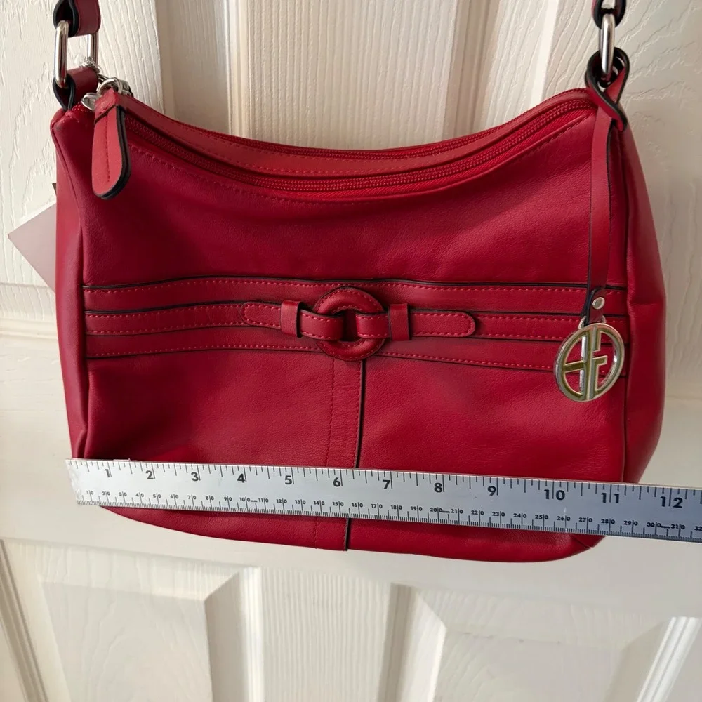 Giani Bernini Red Nappa Leather Hobo Shoulder Bag NWT Adjustable Strap